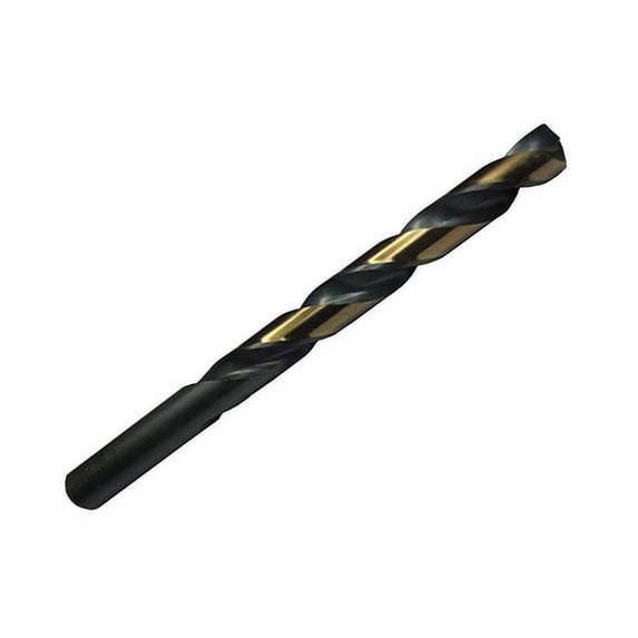 12 Pcs, 9.50Mm Hss Black & Gold Kfd Split Point Jobber Length Drill Bit, Killer Force Drill Bit, Flute Length: 92.00Mm; Overall Length: 125.00Mm; Shank Type: Round; Number Of Flutes: 2