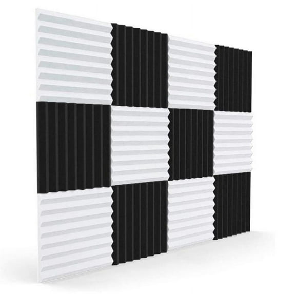12 Pcs Acoustic Foam Board,Sound Insulation Sound Wedges Pad,for Studio Ceiling Game Room,2.5X30X30cm