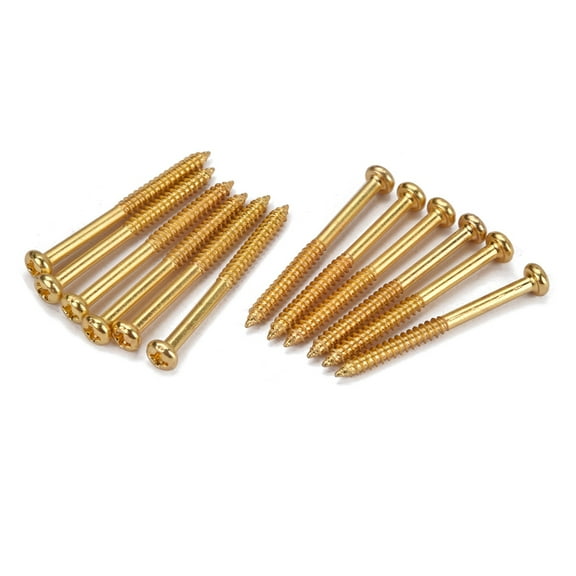 unbranded 12 Pcs Gold Pickguard Screws Threaded Bass Replacement Guitar