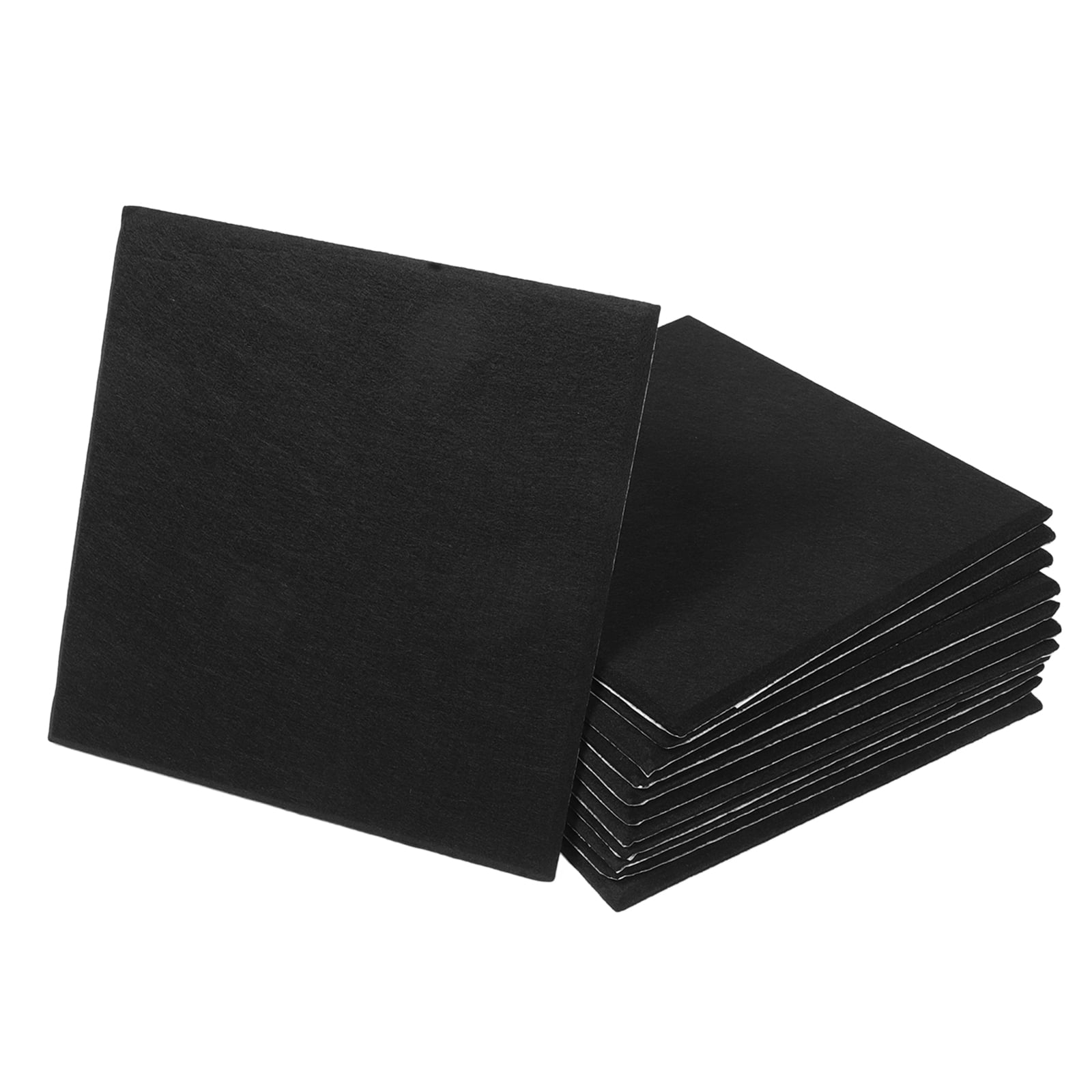 GOOHOCHY Black Adhesive Acoustic Panels for Home Use Sound Proofing Walls with Polyester Material 12pcs