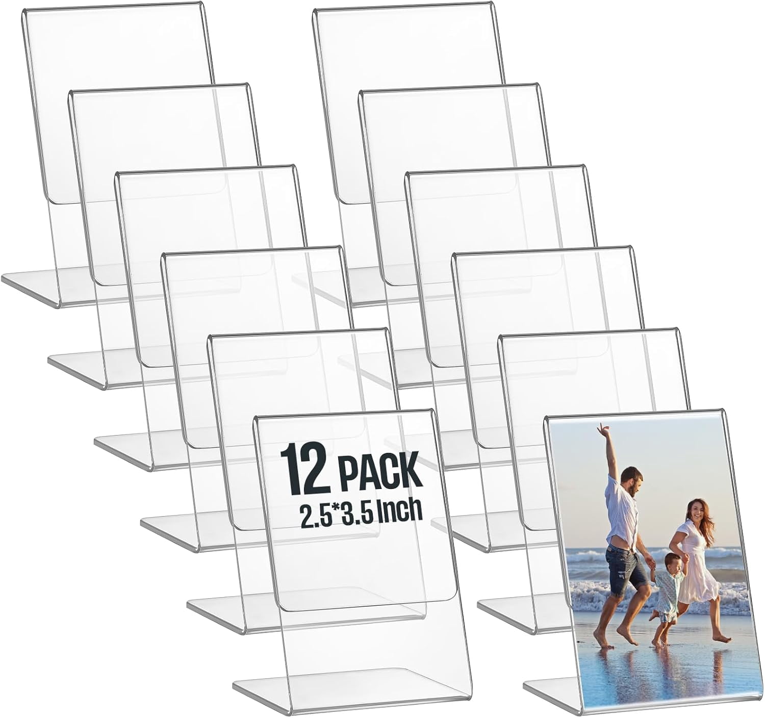 12 Pcs Acrylic Photo Frame L shape Slant Back Desktop Photo Frames ...