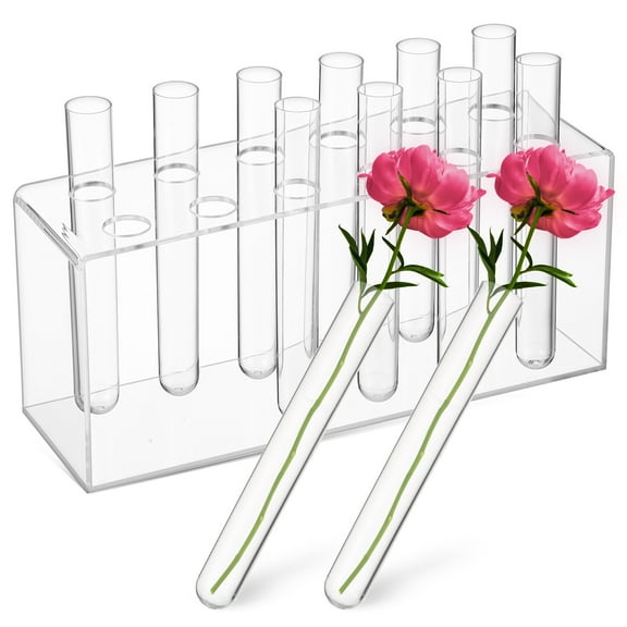 12 Pcs Acrylic Vase Floral Arrangement Supplies Flower Tubes Floral Water Tube Bud Flower Tube Single Flower Water Tube