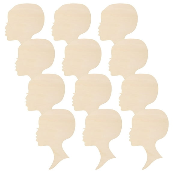 12 Pcs African Woman Face Silhouette Craft Gifts for Women Ornament Black Girl Diva Head Miss