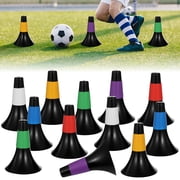 12 Pcs Agility Training Sport Cones, 9.4" Soccer Cones with Carry Mesh Bag, Plastic Training Cones, Stackable Marker Cones for Football Basketball Speed Grab Drills, Dog Training