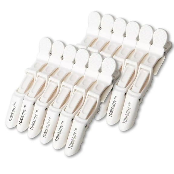 12 Pcs Alligator Clips for Hair Styling Matte Alligator Crocodile Clips for Women Hair Sectioning(White)