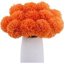 12 Pcs Artificial Chrysanthemums Fall Flowers Silk Orange Marigold Flowers Fake Mums Flower for Wedding Autumn Day of The Dead Home Decor (12, Orange)
