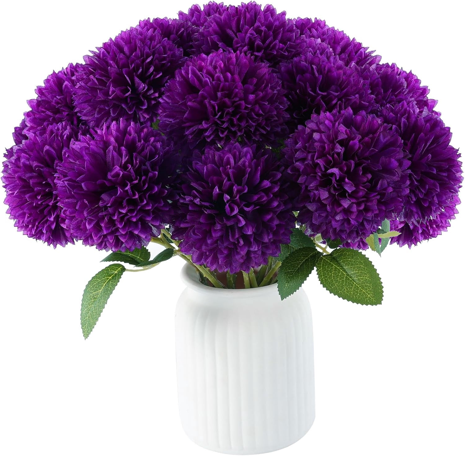 12 Pcs Artificial Chrysanthemums Flowers Ball Flower, Fake Mums Flowers ...