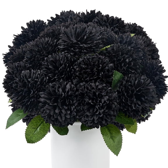 12 Pcs Artificial Chrysanthemums Flowers Ball Flower Fake Mums Silk for St Patricks Day Wedding Home Kitchen Decoration Floral Arrangement Table Centerpiece