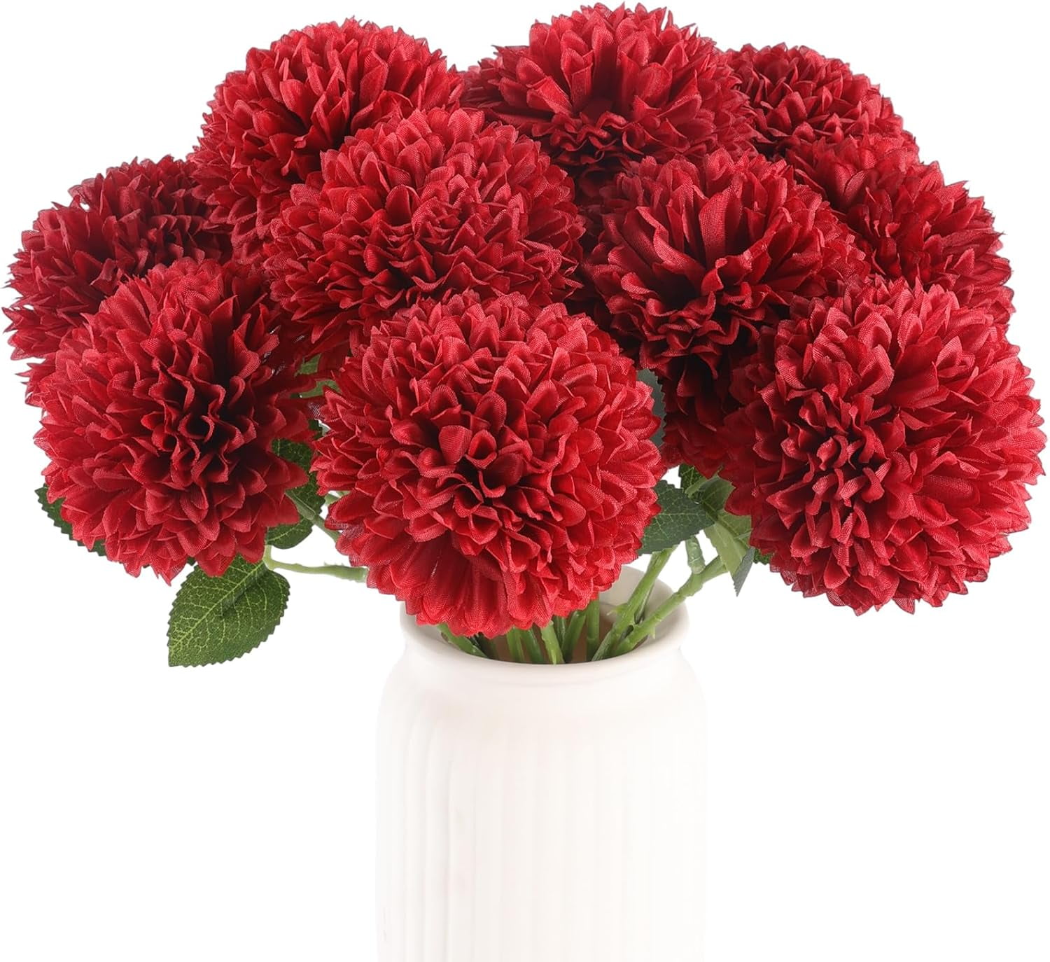 Artificial Marigold Flowers - Orange Chrysanthemum Ball Arrangements For Fall Decor