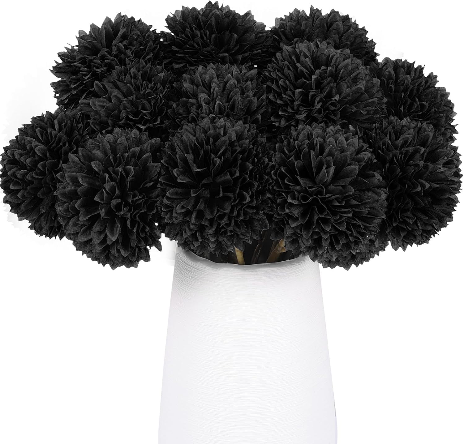 12 Pcs Artificial Chrysanthemums Flowers Green Flowers Silk Fake Mums ...