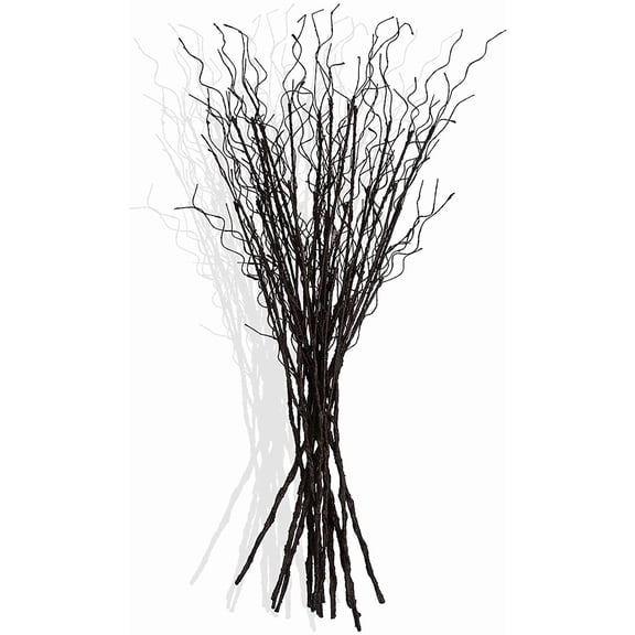 12 Pcs Artificial Curly Willow Branches Plants Decorative Brown Twig Stems Spray Tall for Vase DIY Crafts Wedding Floral Arrangement Home Decor Indoor