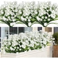 thumbnail image 1 of 12 Pcs Artificial Fake Narcissus Flowers UV Resistant Shrubs Plants Outdoor Faux Plastic Greenery for Hanging Plants Garden Porch Window Box Home Wedding Farmhouse Indoor Outside Décor-White, 1 of 7