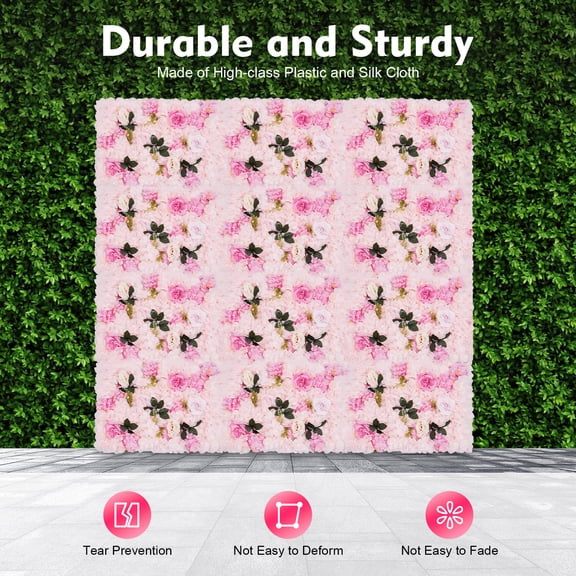12 Pcs Artificial Flower Panels 60*40cm Romantic Floral Backdrop Light Pink for Wedding Party Decorations