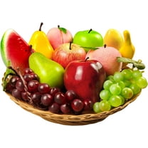 12 Pcs Artificial Fruits, Fake Fruits Set, Simulation Fruit for Home, Simulation Fruit Props, Lifelike Fruit Party Decorations, Fake Apple, Banana, Grape, Watermelon, Peach, Pear