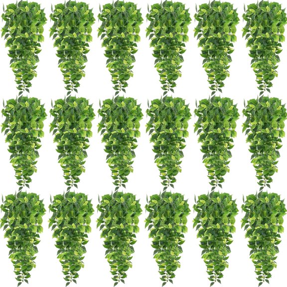 12 Pcs Artificial Hanging Plants Fake Ivy Vines with Fake Leaves for Living Room Decor Indoor Outdoor Decorations for Patio Artificial Plants Greenery for House Wall, No Baskets (Beauty) A