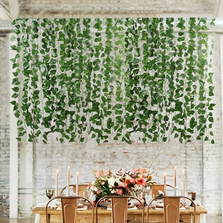 12 Pcs Artificial Ivy Leaf Plants Artificial Plants Hanging Outdoor  Artificial Greenery Panels Fake Vine Trailing Indoor Home for  Outdoor,Garden or