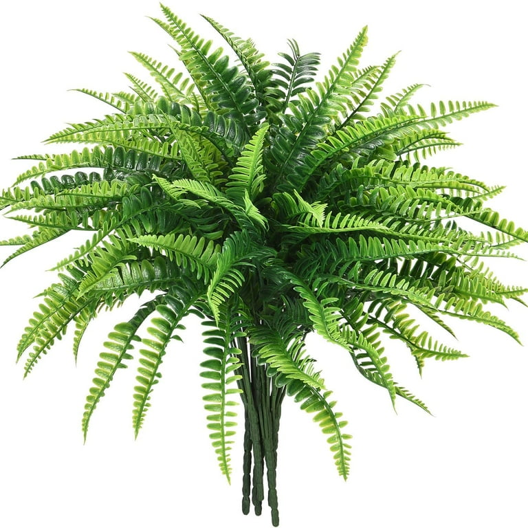 Zukuco 8pcs Artificial Ferns for Outdoors UV Resistant Artificial Outdoor  Plants Faux Fern Greenery Fake Fern Faux Boston for Indoor Home Outside  Ground Porch Garden Decor 