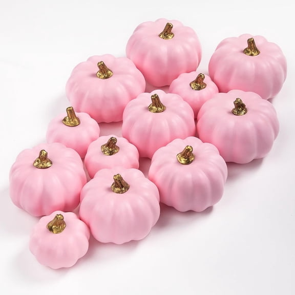 12 Pcs Artificial Pumpkins Fall Decorations, Mini Small Fake Pumpkin for Autumn Harvest Halloween Thanksgiving Faux Pumpkins Home Table Decor