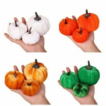 12 Pcs Artificial Pumpkins Set Assorted Fake Velvet Pumpkin Foam Fabric Pumpkin Decor for Fall Home Party Halloween Table