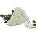 thumbnail image 1 of 12 Pcs Artificial Silk Rose Flower, Faux Fake Long Stems Rose Bouquet for Wedding Arrangement Decoration, Bridal Bouquet, Party, Office, Home Décor(White), 1 of 7