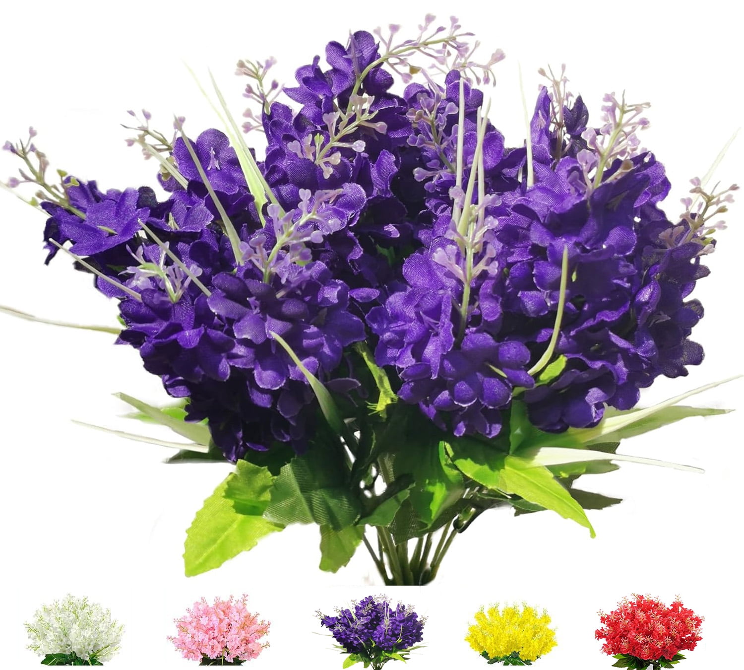 12 Pcs Artificial Wisteria Flowers for Outdoor 13.8'' Faux Hyacinth Flowers for Home Porch Decoration Fake Silk Floral for Wedding Spring Garden Fence Porch Outsides Decor,Purple