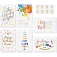 thumbnail image 1 of 12 Pcs Assorted Birthday Cards with Envelopes, Stickers, 4x6 Inch Colorful Gold Foil Birthday Card Blank Inside Perfect for Family, Friend, Teacher, Classmate(Rainbow Confetti), 1 of 1