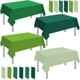 thumbnail image 1 of 12 Pcs Assorted Color Disposable Plastic Tablecloth Rectangle Table Cover Decorative Plastic Disposable Table Cloths for Theme Party Birthday Wedding Picnic Home (Green Series, 54 x 108 Inch), 1 of 7