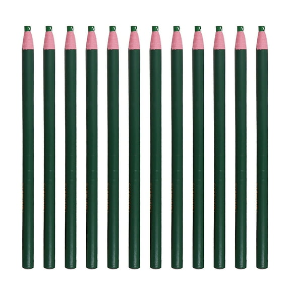 12 Pcs Assorted Colors Peel-Off China Marker Grease Wax Pencils for Glass, Garments, Cellophane, Fabric, Wood, Metal, Art Crayons Marking Pencils Paper-Wrapped Painting Pen(Green,6.7x0.3")
