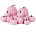 thumbnail image 1 of 12 Pcs Assorted Pink Plastic Pumpkins for Decorating - Artificial Foam Pumpkins for Fall Decor, Thanksgiving, Halloween, Wedding & Party, DIY Craft Fake Pumpkin for Table Centerpiece, 1 of 12