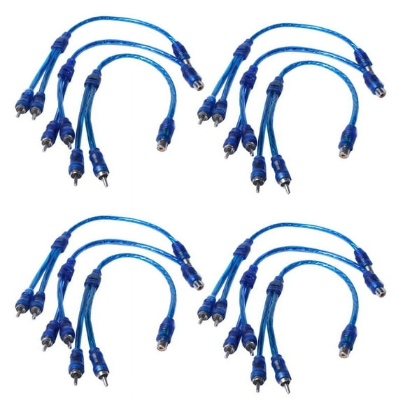 12 Pcs Audio Connection for 1 Female to 2 Male Adapter Splitter Cable