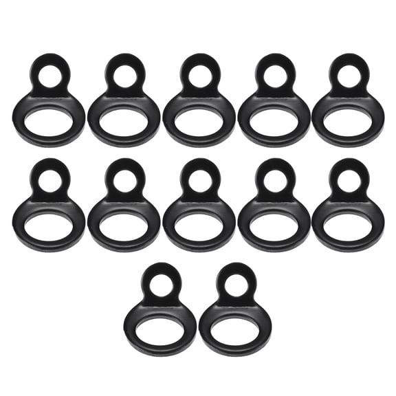 12 Pcs Automotive Tie Down Strap Rings Multi-Purpose Anchors Hooks for Cars Black