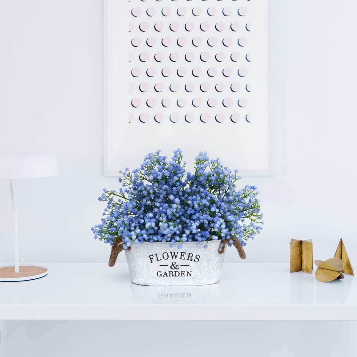 12 Pcs Baby Breath, Blue Gypsophila Artificial Flower Real Touch Fake