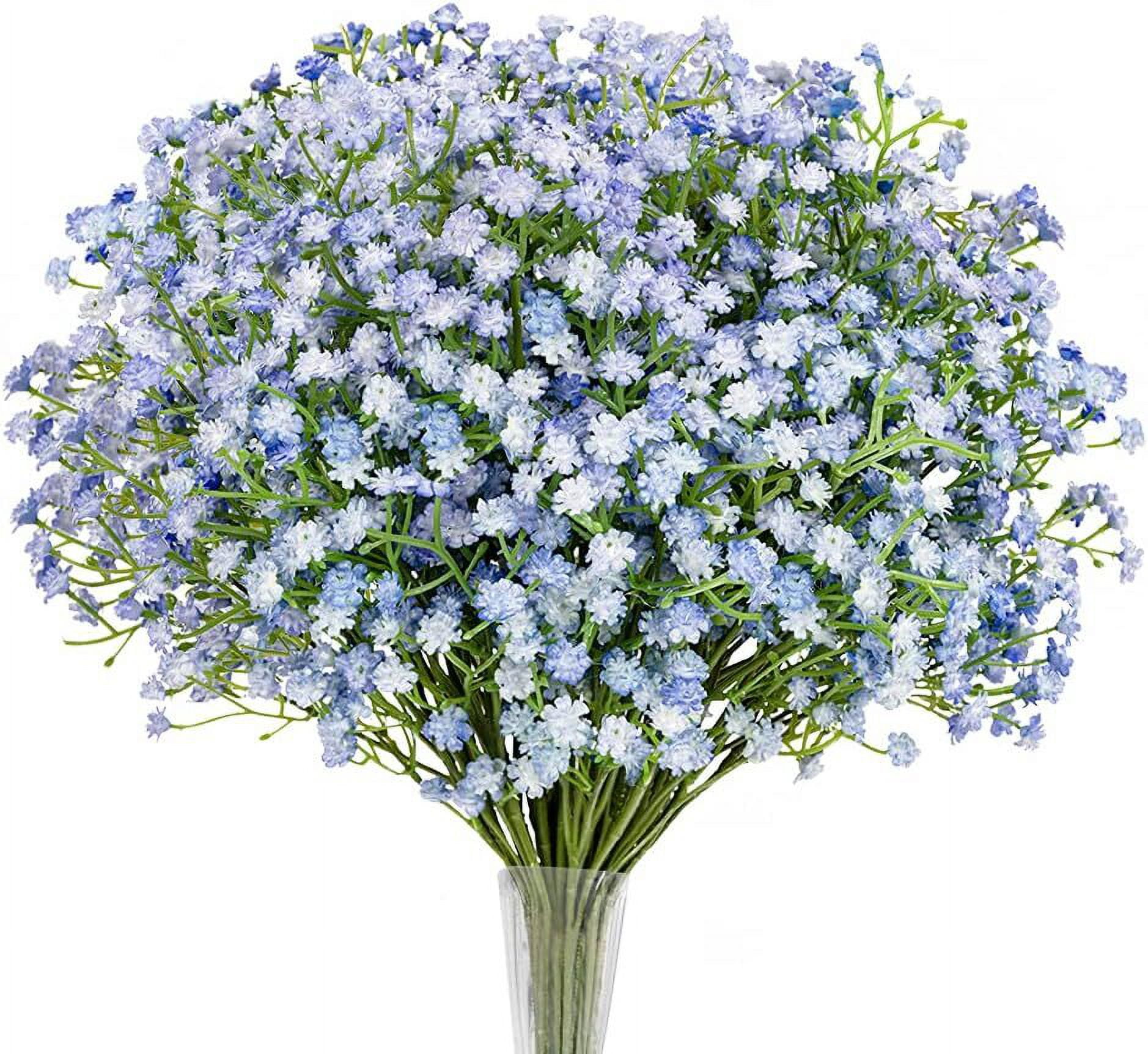GoXteam 12 Pcs Baby Breath/Gypsophila Artificial Fake Silk Plants Wedding Party Decoration Real Touch Flowers DIY Home Garden (Light Blue)