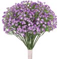 thumbnail image 1 of 12 Pcs Baby Breath/Gypsophila Artificial Fake Silk Plants Wedding Party Decoration Real Touch Flowers DIY Home Garden (Purple), 1 of 7