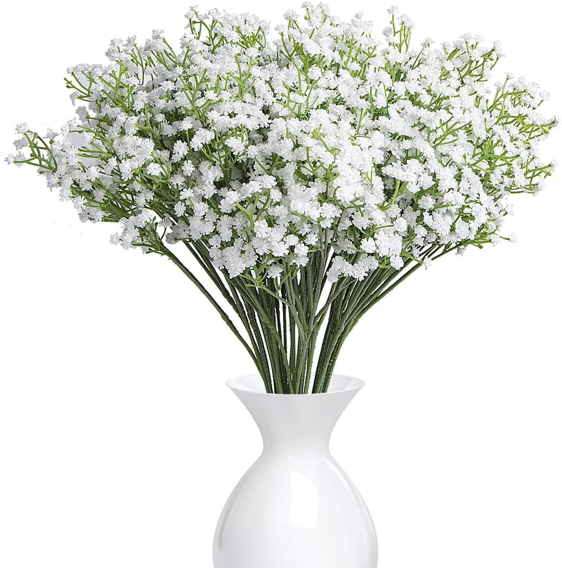 GoXteam 12 Pcs Baby Breath/Gypsophila Artificial Fake Silk Plants Wedding Party Decoration Real Touch Flowers DIY Home Garden (White)