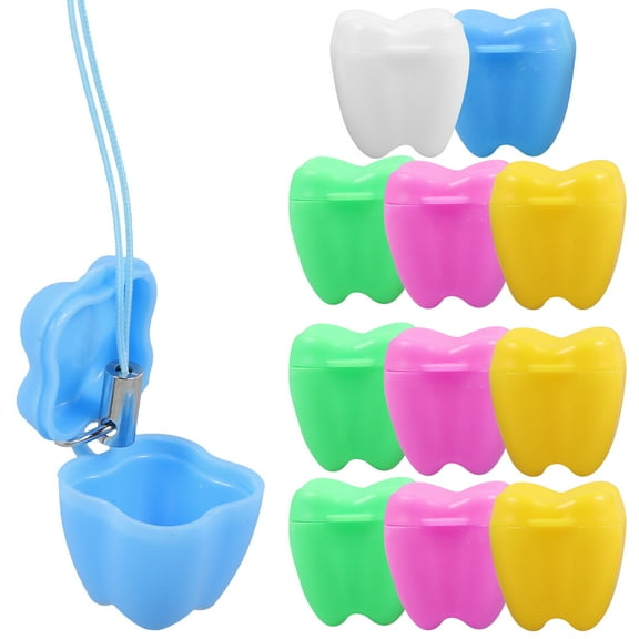 12 Pcs Baby Teeth Storage Box Coin Cups Lost Tooth Holders for Kids Toothbrushes Travel