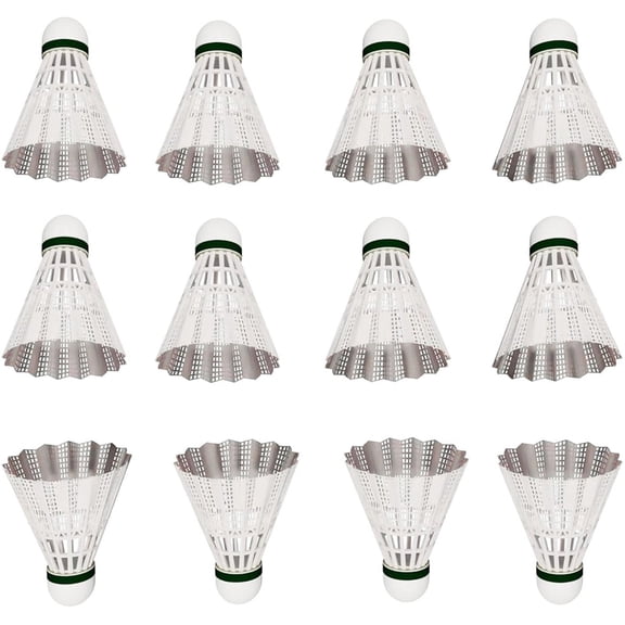 12 Pcs Badminton Shuttlecocks,Bexikou Plastic Badminton,Indoor Outdoor High Speed Badminton Ball for Backyards Indoor Outdoor Sports Activities,White