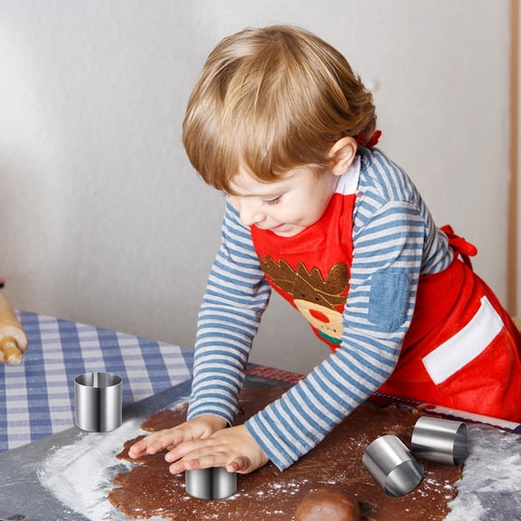 12 Pcs Baking Tools Ring Molds for Baking Cake Maker Mold Round Cake Mold Cake Ring Mold Silver 5.00X5.00X5.00CM