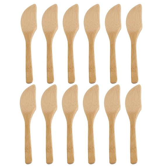 12 Pcs Bamboo Dumpling Knife Wood Butter Scraper Chocolate Stirring Spoons Jam Wooden Kitchen Wares Making Machine
