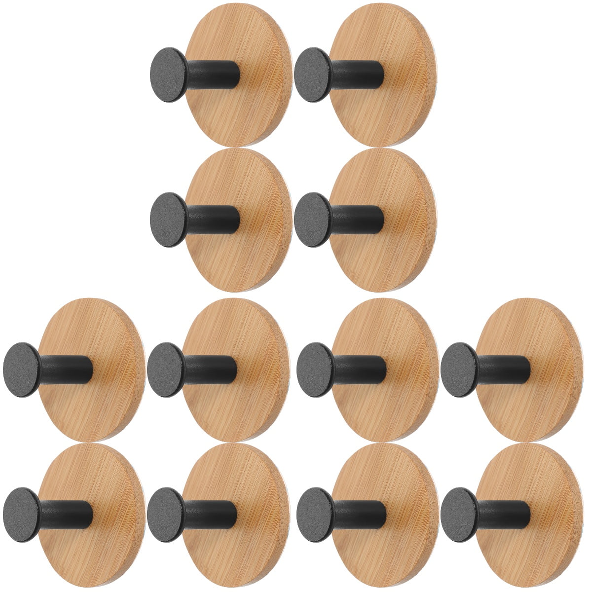 12 Pcs Bamboo Sticky Hook Robe Clothes Hanger Wall Heavy Duty Rack Backpack Kitchen Hooks Home Decor Kids Hangers Child Walmart