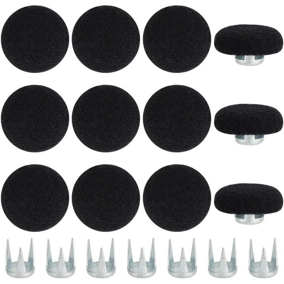 12 Pcs Baseball Cap Button 0.75 Inch Black Felt Hat Snap Button Replacement