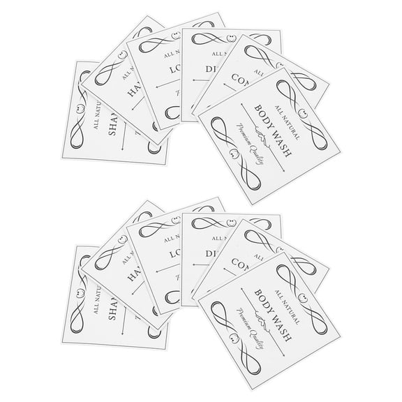 12 Pcs Bathroom Labels for Soap Dispenser Hand Waterproof Shower Gel Travel