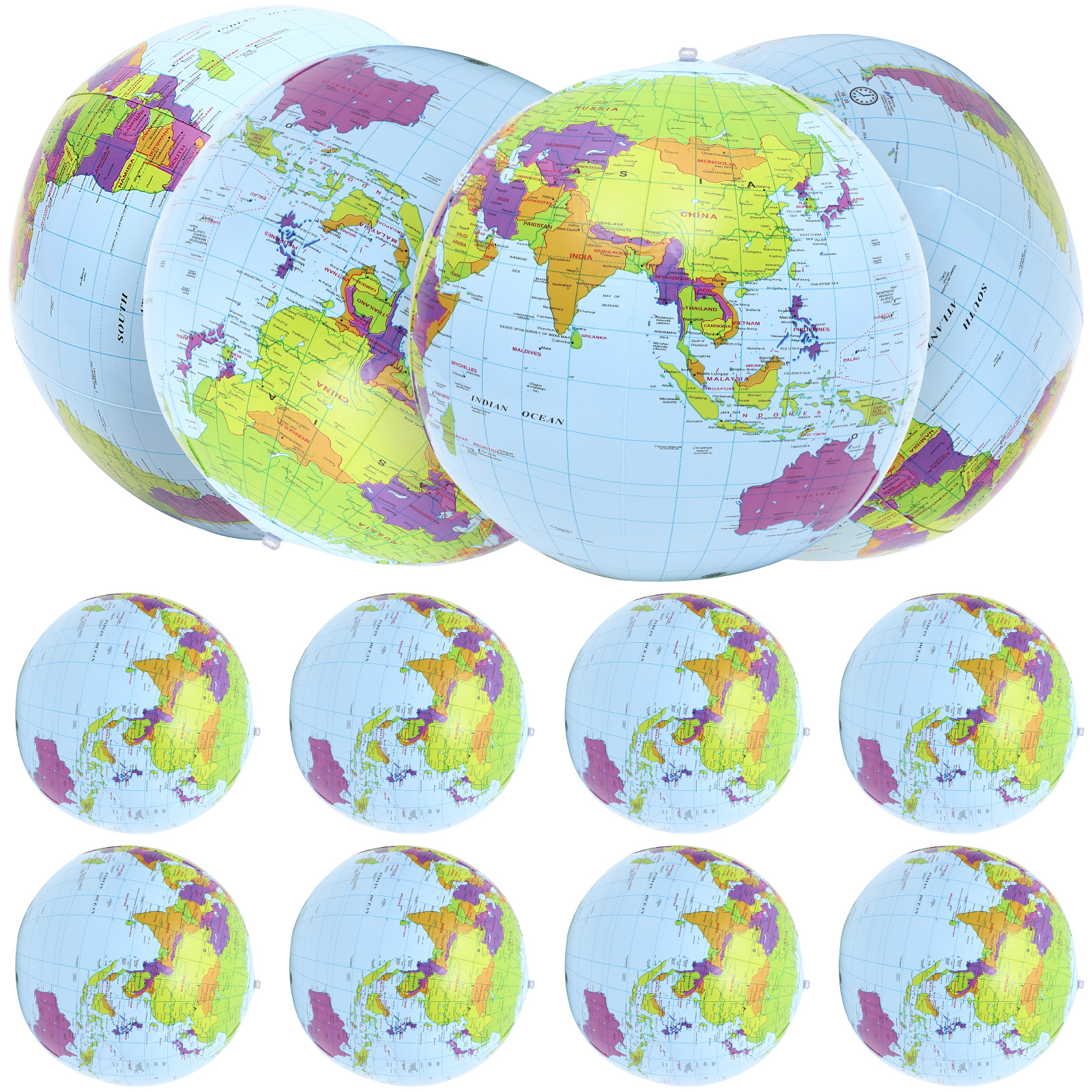 12 Pcs Beach Ball Toy Kids Playset Children's Toys Giant Inflatable PVC