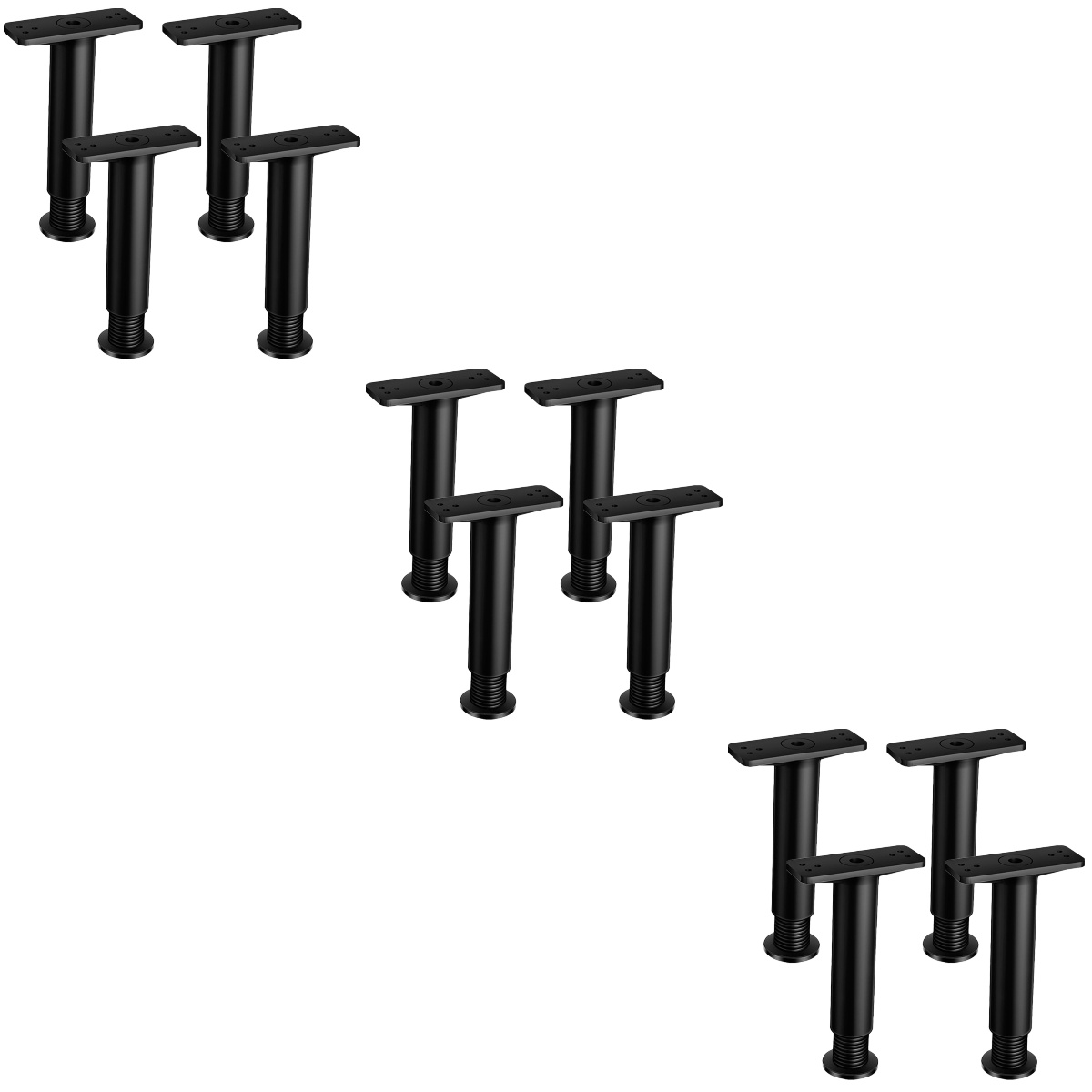 12 Pcs Bed Frame Legs Adjustable Height Center Support Leg Bed Center