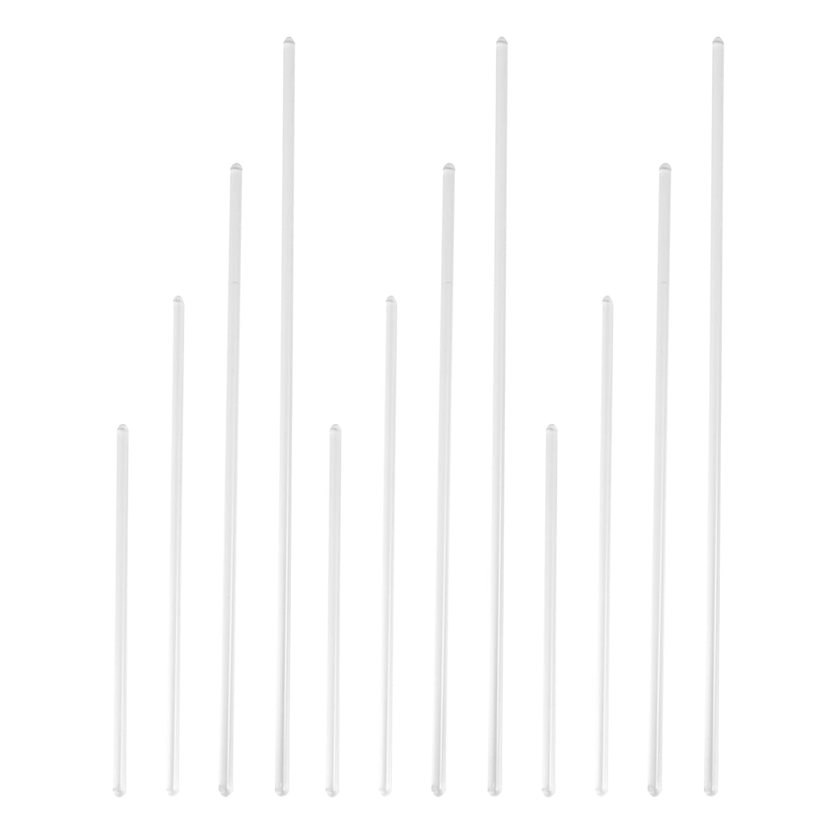 12 Pcs Beverages Transparent Stirer Glass Stirer Glass Stirring Bar