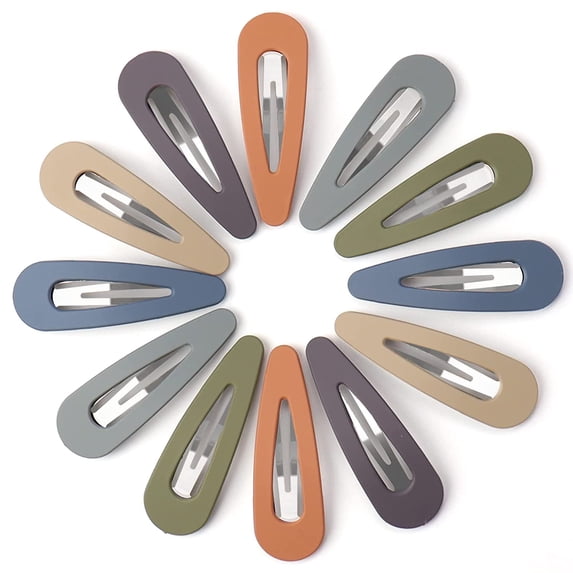 12 Pcs Big Snap Hair Clips 7cm / 2.8 Inch No Slip Hair Clips - Metal Hair Barrettes for Women - Cute Candy Color Hair Accessories for Women - Hairpins for Thick/Thin Hair (Cutout Drop)