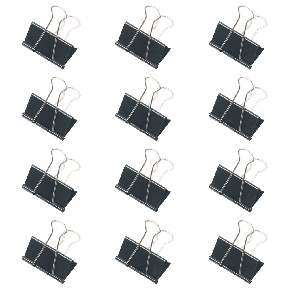12 Pcs Binder Clips School Supplys School Supplie Black Frame Black