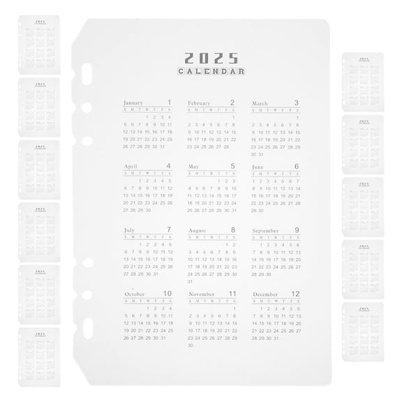 12 Pcs Binder Divider Replacement Calendar Notepad Separators for Transparent
