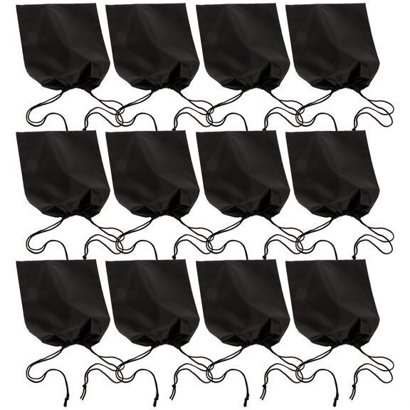 12 Pcs Black Drawstring Sacks, 11.8 x 15.7 in / 30 x 40 cm Travel Organizer, Oxford Cloth Waterproof, Multi-Purpose Bag for Clothes, Socks, Underwear, Space Saver