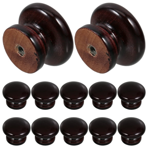 Homoyoyo Retro Black Wooden Drawer Pulls Handles for Furniture Cabinets 12 Pieces and Easy to Install